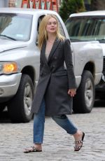 ELLE FANNING on the Set of a Photoshoot in New York 05/04/2018