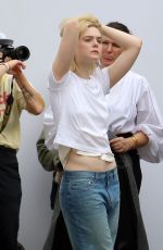 ELLE FANNING on the Set of a Photoshoot in New York 05/04/2018