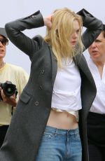 ELLE FANNING on the Set of a Photoshoot in New York 05/04/2018