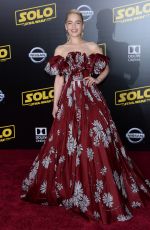 EMILIA CLARKE at Solo: A Star Wars Story Premiere in Los Angeles 05/10/2018