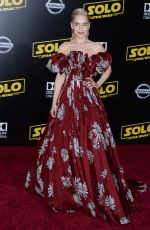 EMILIA CLARKE at Solo: A Star Wars Story Premiere in Los Angeles 05/10/2018