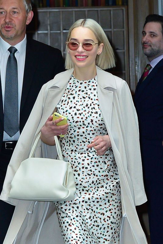 EMILIA CLARKE Leaves Good Morning America in New York 05/23/2018