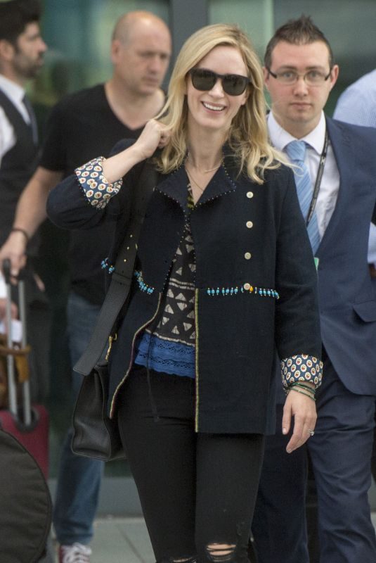 EMILY BLUNT at Heathrow Airport in London 05/21/2018