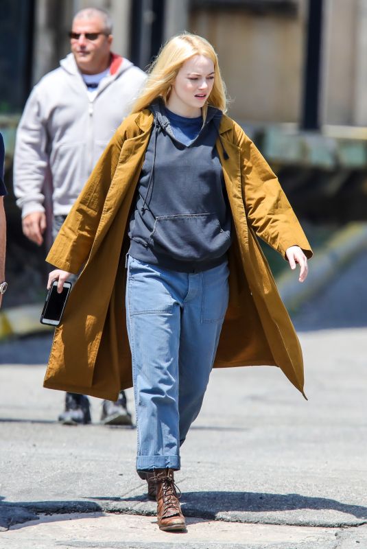 EMMA STONE on The Set of Maniac in New York 05/09/2019
