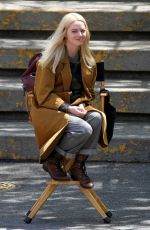 EMMA STONE Smokes on the Set of Maniac in New York 05/11/2018