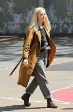 EMMA STONE Smokes on the Set of Maniac in New York 05/11/2018