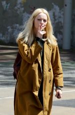 EMMA STONE Smokes on the Set of Maniac in New York 05/11/2018