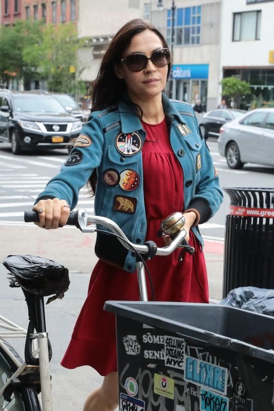 FAMKE JANSSEN Out and About in New York 05/28/2018