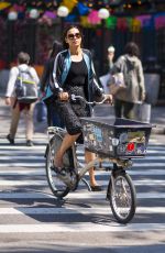 FAMKE JANSSEN Riding Bike Out in New York 05/14/2018