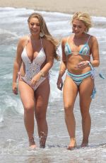GABBY ALLEN and TYNE-LEXY CLARSON in Bikinis at a Beach in Marbella 05/28/2018