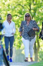 GEMMA COLLINS, CHLOE SIMS and GEORGIA KOUSOULOU on the Set of TOWIE in Brentwood 05/15/2018