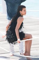 GEORGIA FOWLER on the Set of a Photoshoot in Cannes 05/18/2018