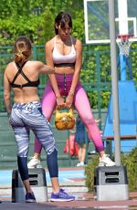 GEORGINA RODRIGUEZ Workout at a Park in Madrid 05/18/2018