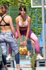 GEORGINA RODRIGUEZ Workout at a Park in Madrid 05/18/2018