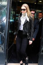 GIGI and BELLA HADID Leaves Chanel Headquarters in Paris 05/02/2018