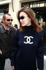 GIGI and BELLA HADID Leaves Chanel Headquarters in Paris 05/02/2018