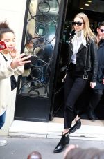 GIGI and BELLA HADID Leaves Chanel Headquarters in Paris 05/02/2018