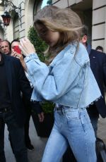 GIGI HADID Leaves Royal Monceau Hotel in Paris 05/03/2018