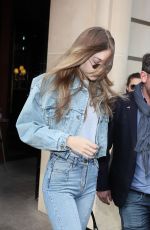 GIGI HADID Leaves Royal Monceau Hotel in Paris 05/03/2018