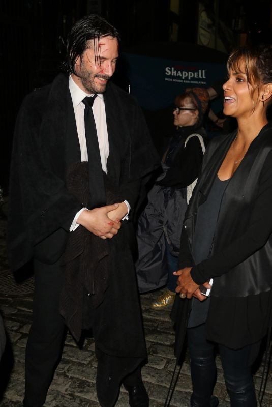 HALLE BERRY and Keanu Reeves on the Set of John Wick 3 in New York 05/23/2018