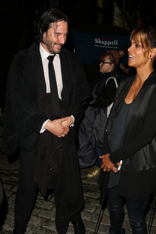 HALLE BERRY and Keanu Reeves on the Set of John Wick 3 in New York 05/23/2018
