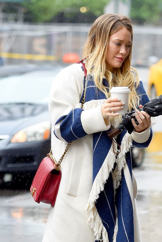 HILARY DUFF Out for Coffee in New York 05/19/2018