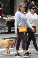 HILARY DUFF Out with Her Dog in New York 05/18/2018