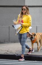 HILARY DUFF Out with Her Dog Lucy in New York 05/06/2018