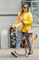 HILARY DUFF Out with Her Dog Lucy in New York 05/06/2018
