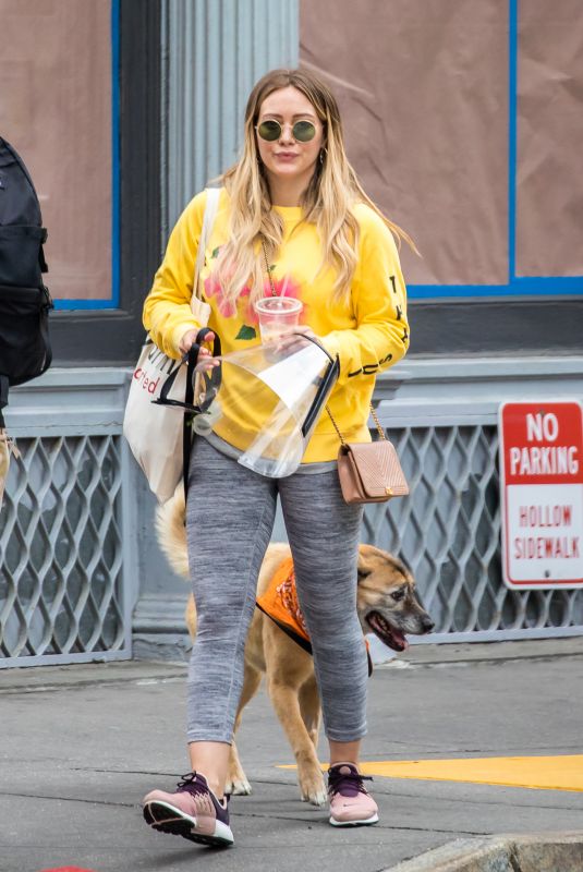 HILARY DUFF Out with Her Dog Lucy in New York 05/06/2018