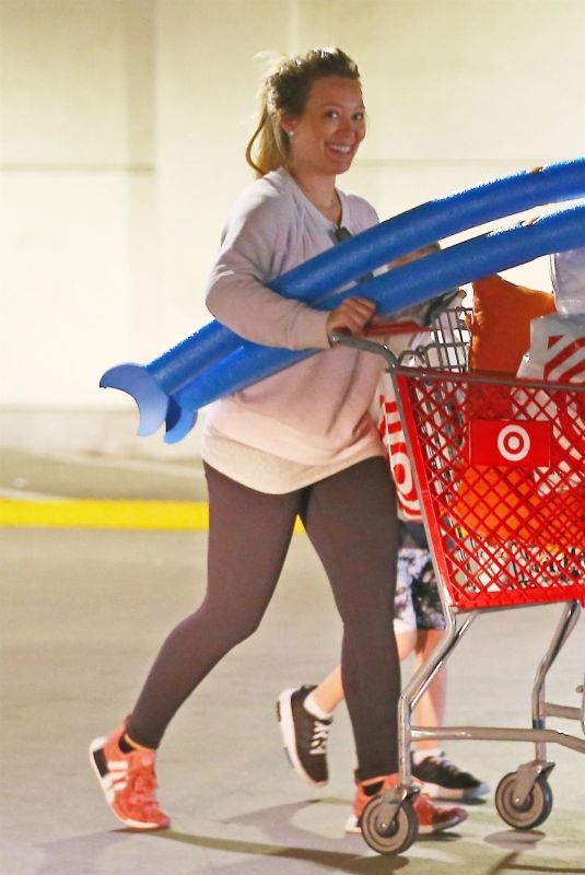 HILARY DUFF Shopping for Beach Toys at Target in Los Angeles 05/29/2018