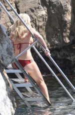 HOFIT GOLAN in Red Bikini at Eden Roc Hotel in Antibes 05/16/2018
