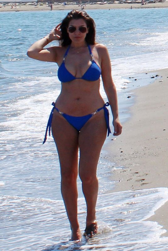 IMOGEN THOMAS in Bikini on the Beach in Marbella 05/24/2018