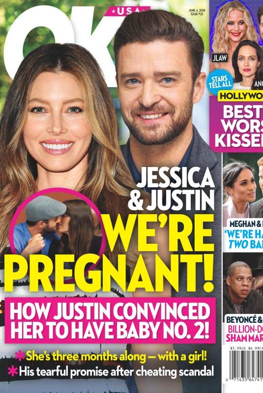 JESSICA BIELA and Justin Timberlake in OK Magazine, June 2018