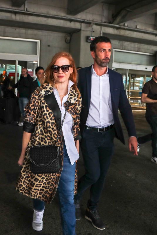 JESSICA CHASTAIN Arrives at Nice Airport 05/09/2018