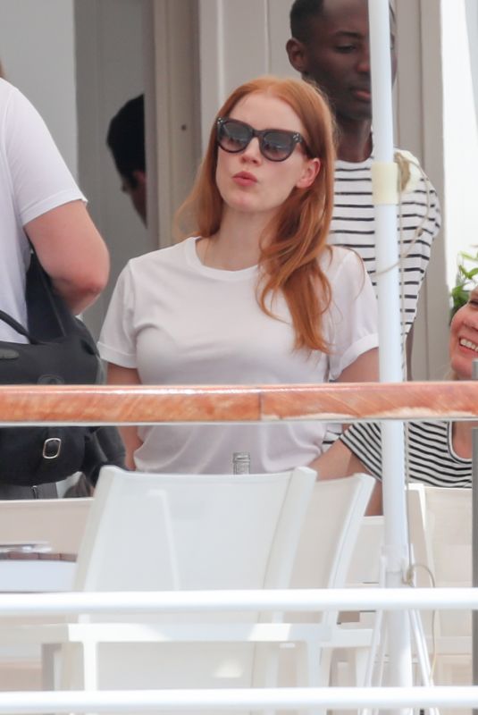 JESSICA CHASTAIN at Hotel Du Cap Eden-roc in Antibes 05/09/2018