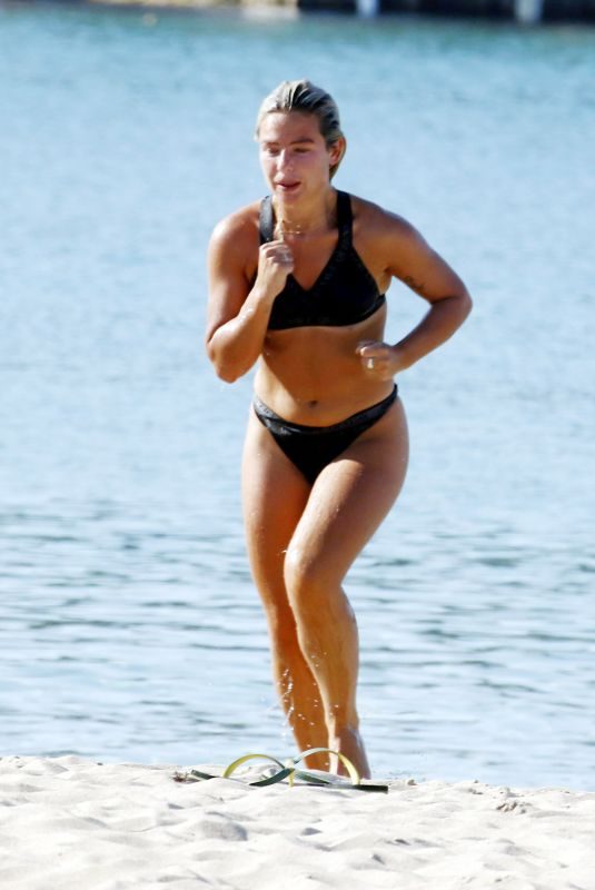 JESSICA WOODLEY in Bikini ata Beach in Ibiza 05/09/2018