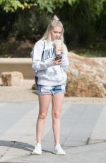 JORDY JONES in Denim Shorts Out in Los Angeles 05/09/2018