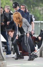 KATHERINE MCNAMARA on the Set of Shadowhunters in Paris 05/17/2018