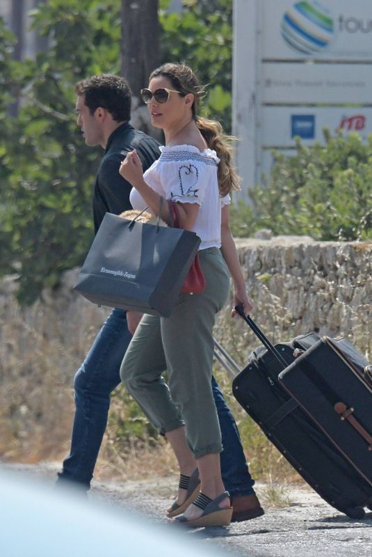 KELLY BROOK Arrives at Airport in Mykonos 05/27/2018