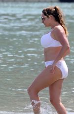 KELLY BROOK in White Bikini on the Beach in Mykonos 05/26/2018
