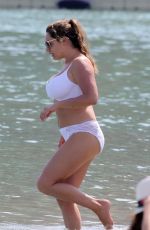 KELLY BROOK in White Bikini on the Beach in Mykonos 05/26/2018
