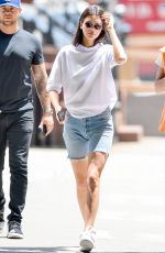 KENDALL JENNER in Denim Shorts Out in New York 05/09/2018