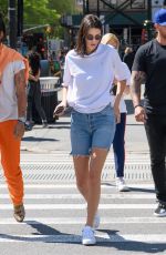 KENDALL JENNER in Denim Shorts Out in New York 05/09/2018