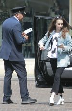LILY COLLINS Arrives at Peninsula Hotel in Beverly Hills 05/22/2018