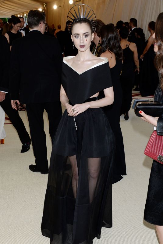 LILY COLLINS at MET Gala 2018 in New York 05/07/2018