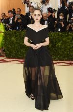 LILY COLLINS at MET Gala 2018 in New York 05/07/2018