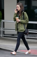 LILY COLLINS at Starbucks in West Hollywood 05/19/2018