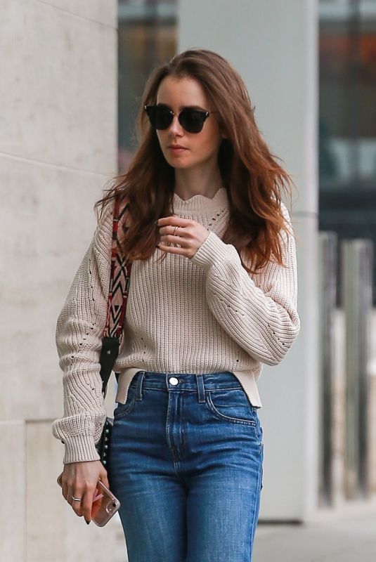 LILY COLLINS Out and About in Beverly Hills 05/30/2018