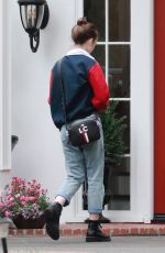 LILY COLLINS Visits a Friend in Studio City 05/11/2018